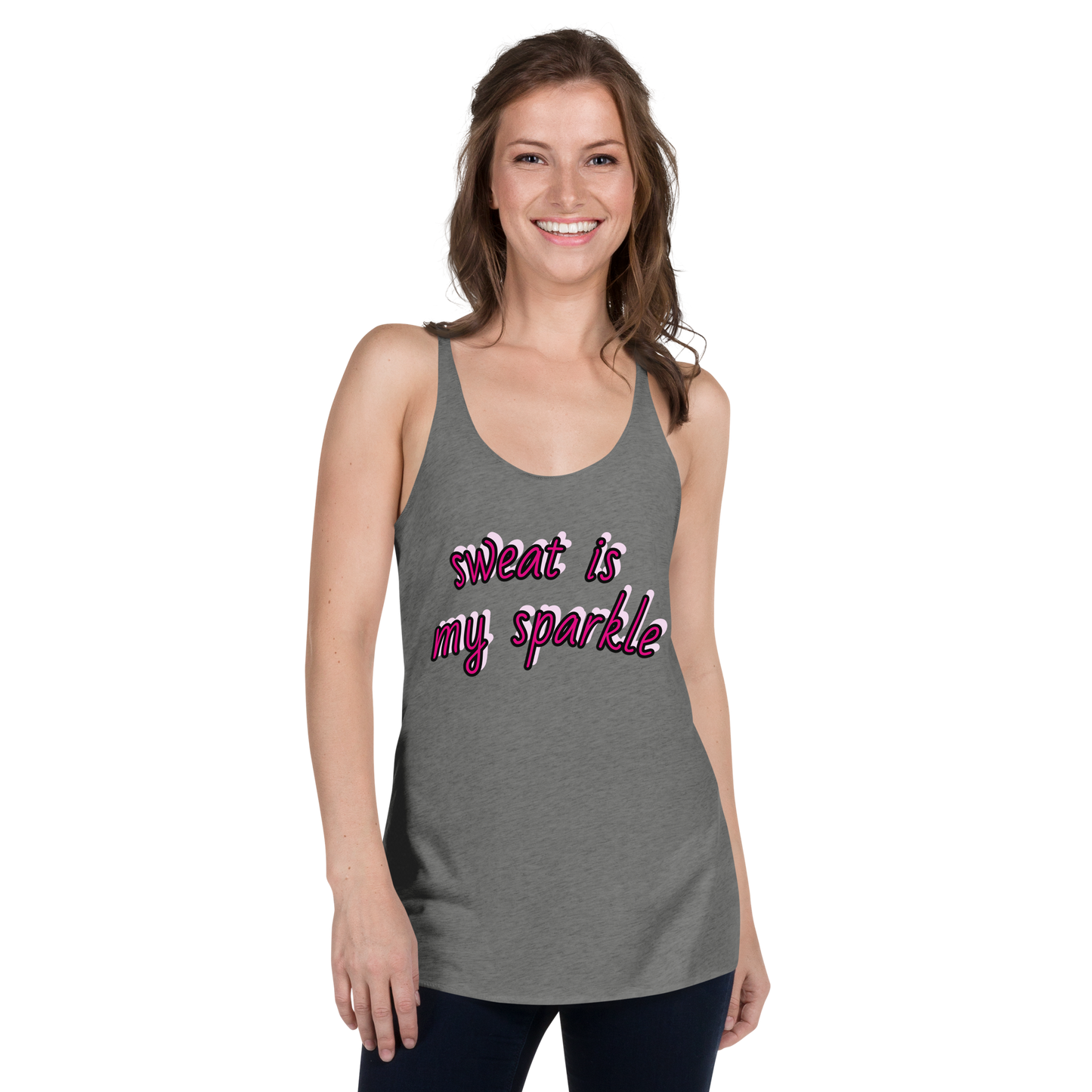 "sweat is my sparkle" Racerback Tank